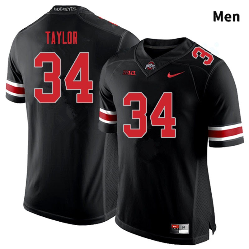 Ohio State Buckeyes Alec Taylor Men's #34 Blackout Authentic Stitched College Football Jersey